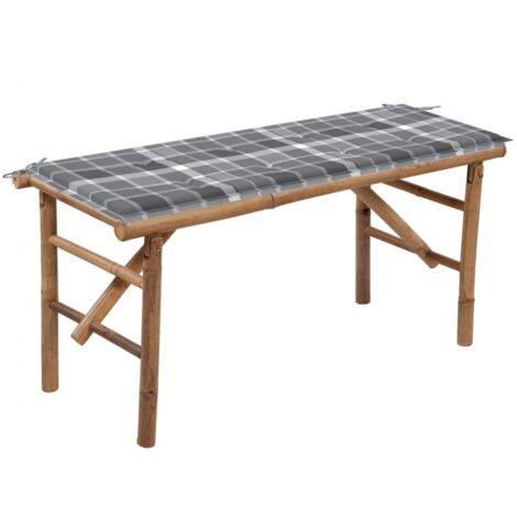 Klappbare Gartenbank mit Auflage 118 cm Bambus vidaXL