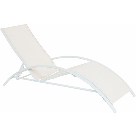 Klappbare Gartenliege mit verstellbarer Rückenlehne Stahlrahmen beige Gaeta