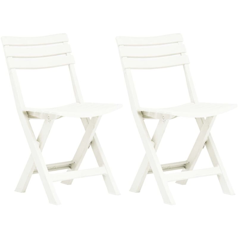Klappbare Gartenstühle 2 Stk. Kunststoff Weiß