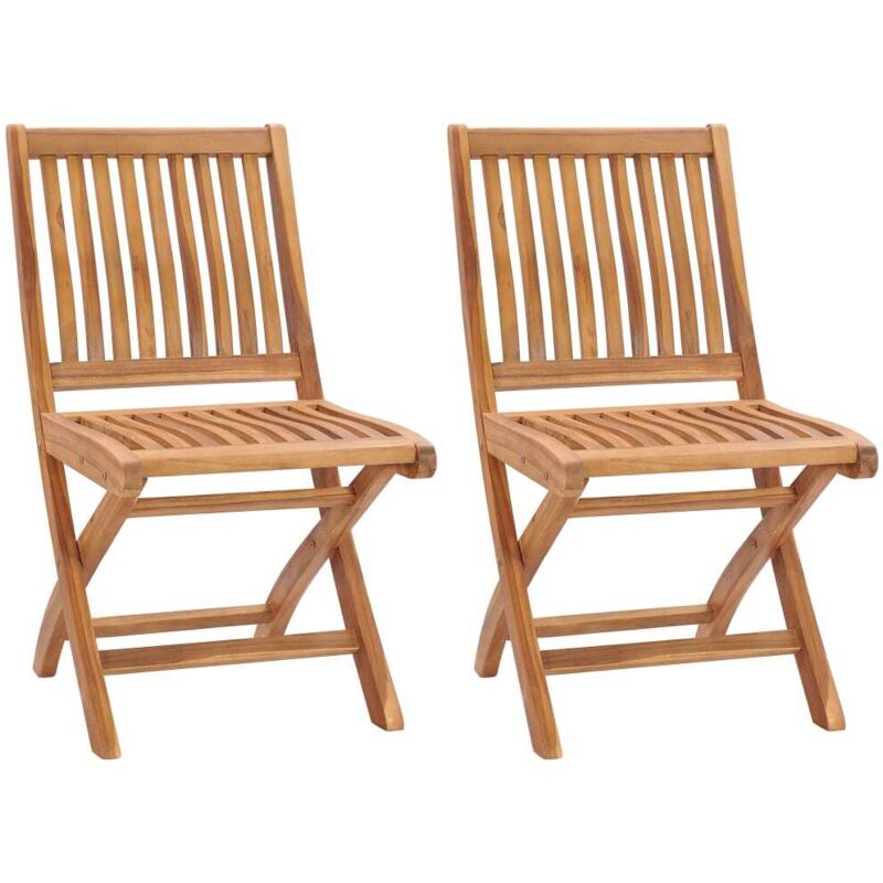 Vidaxl - Klappbare Gartenstühle 2 Stk. Massivholz Teak