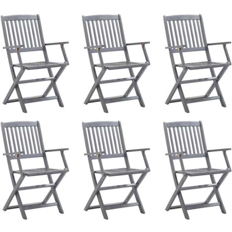 Klappbare Gartenstühle 6 Stk. Massivholz Akazie