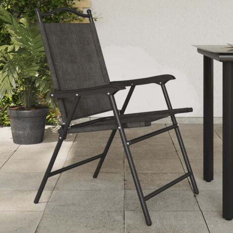 Klappbare Gartenstühle 8 Stk. Graumeliert Stahl und Textilene vidaXL