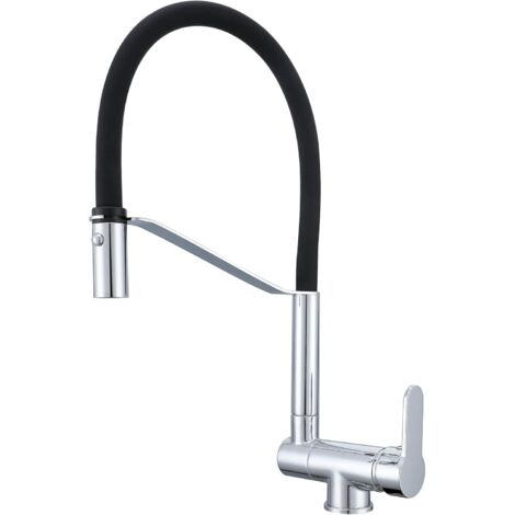 Klappbare Küchenarmatur, Klappbare Mischbatterie, Klappbare Küchenmischbatterie, 2 Wasserablaufmodi, Klappbare Unterfenster-Küchenarmatur aus Messing (Chrom)