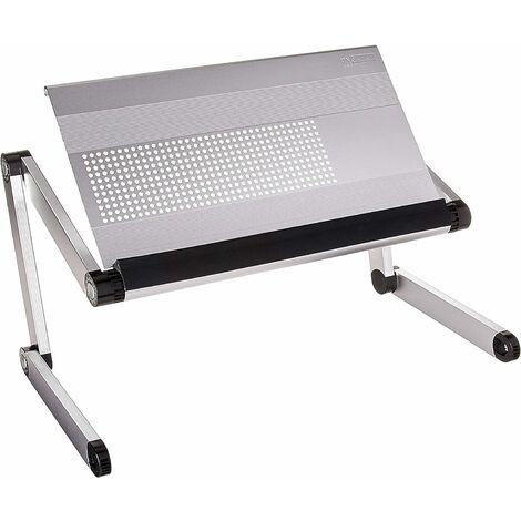 Klappbare Laptoptisch, Einstellbare Höhe, Neigungswinkel und Position, Lüftungsschlitze Verhindern den Hitzestau, Material Aluminium - Tisch äußerst Leicht, Zuverlässig und Stabil