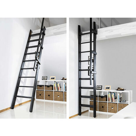 MATISÈRE Raumspartreppe : Breite 55cm - Holz naturfarbig - 1 Handlauf - MSP/BN