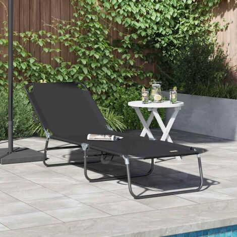 Klappbare Sonnenliege Tragbar Schwarz 600D Oxford-Gewebe vidaXL320861