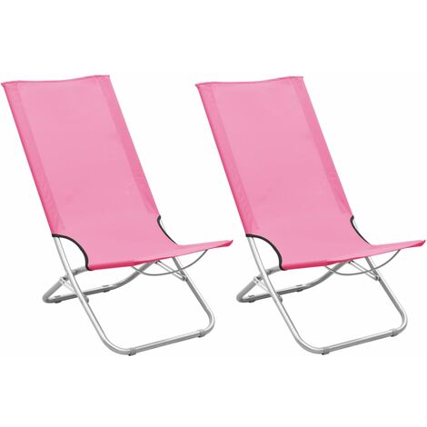 Klappbare Strandstühle 2 Stk. Rosa Stoff