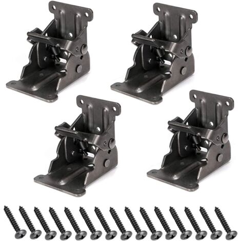 Klappbare Tischbeinhalterungen, klappbare Scharnier-Hardware, selbstsichernde Verlängerung, faltbare Regalstützhalterung für Bettbeine, Wandregal, platzsparend, 4er-Pack