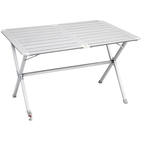 Klappbarer Campingtisch 110x71cm Silber Spaltlos Stufe 4 Brunner