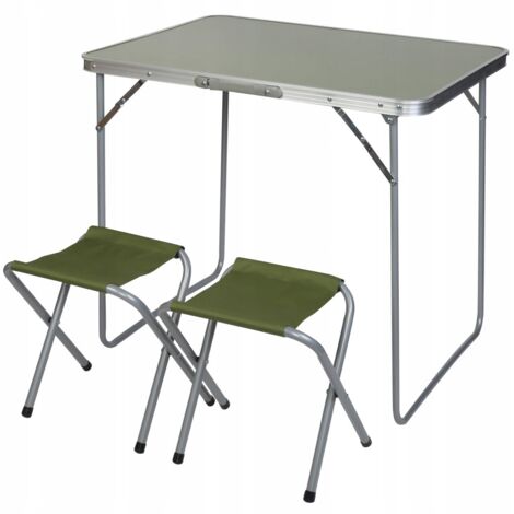 KLAPPBARER CAMPINGTISCH + 2 STÜHLE