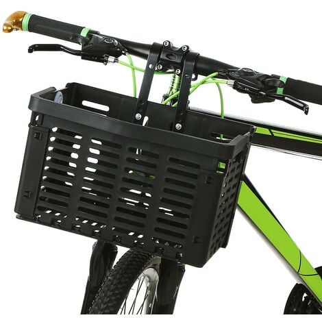 3 x Fahrradkorb für den Gepäckträger, engmaschig, mit Tragebügel,  abnehmbarer Hinterradkorb, HBT 19x41x30 cm, schwarz