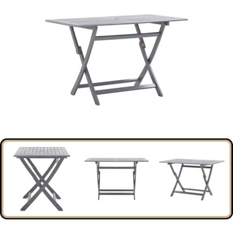 Klappbarer Gartentisch 120 x 70 x 75 cm Massivholz Akazie - Gartentisch - Holztisch - Akazienholz - Gartenmöbel - Esstisch