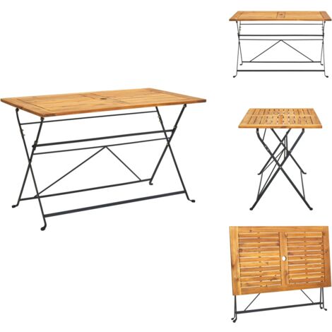 Klappbarer Gartentisch 120x70x74 cm Massivholz Akazie - Gartenmöbel - Esstisch - Akazienholz - Gartenparty - Outdoor Möbel