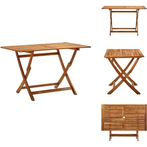 Klappbarer Gartentisch 120x70x75 cm Massivholz Akazie - Gartentisch - Esszimmertisch - Outdoortisch - Holzt Tisch - Akazientisch