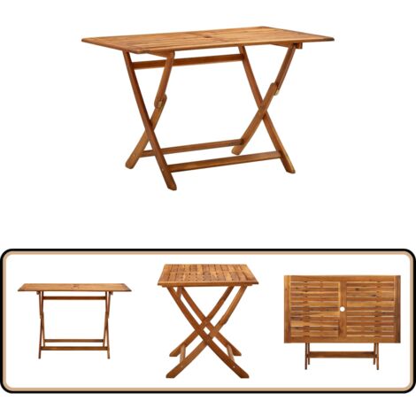 Klappbarer Gartentisch 120x70x75 cm Massivholz Akazie - Gartentisch - Esszimmertisch - Outdoortisch - Holzt Tisch - Akazientisch