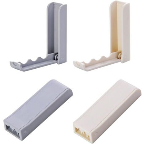 Klappbarer Kapuzenhaken, unsichtbarer Aufhänger aus Kunststoff mit 4 Teilen (grau und beige)