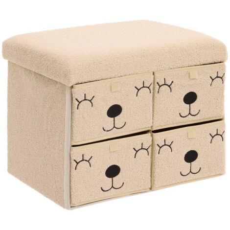 Klappbarer Kindersitzsack Ezzio Beige 4 Schubladen 39x38x50 cm - Atmosphera créateur d'intérieur
