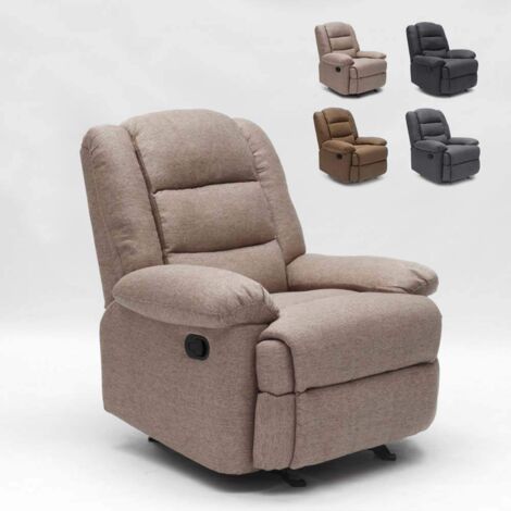 LE ROI DU RELAX Klappbarer Schaukelsessel Relaxsessel mit Fußstütze Stoff Design Sofia Farbe: Beige