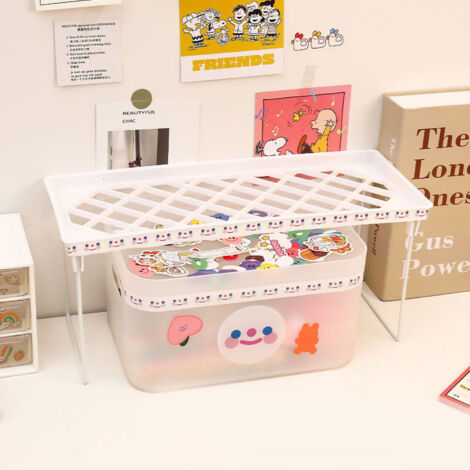 Klappbares Tischregal, 34 x 14 x 16 cm, platzsparend für Schlafzimmer, Büro oder Schule