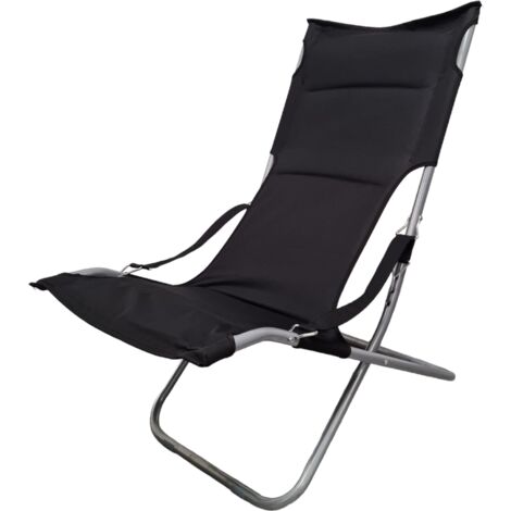 Klapper Canapone Stuhl gepolsterte Gartenverstellbare Gartenbalkon und Nest Beach - Black