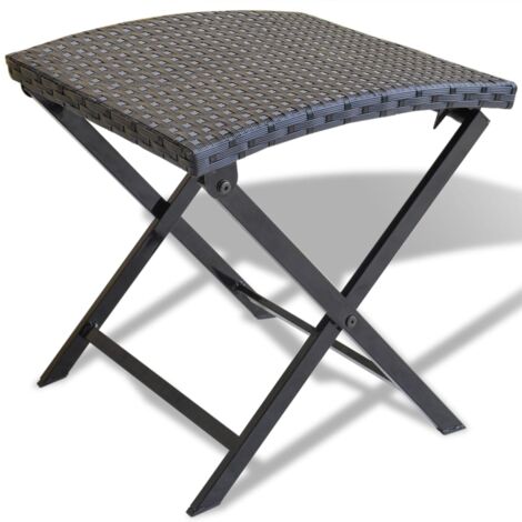 Klapphocker Poly Rattan Schwarz CFW807944