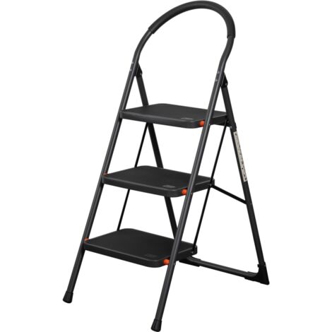 Klappleiter aus Stahl, 150 kg belastbar – EN 14183 3 Stufen