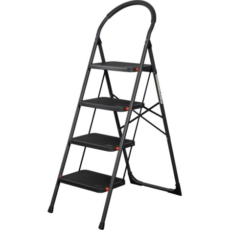 Klappleiter aus Stahl, 150 kg belastbar – EN 14183 4 Stufen