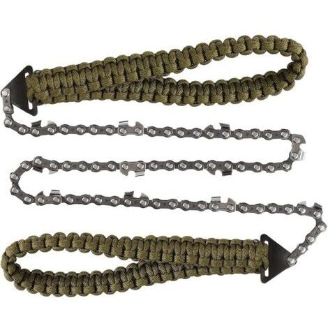 Klappsäge, Taschenketten­säge mit Paracord-Griff, Handkettensäge, faltbare Outdoor-Überlebensausrüstung für Camping, Wandern