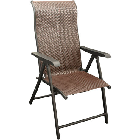 Klappsessel ANTIBES Hochlehner, Metall + Polyrattan braun, klappbar