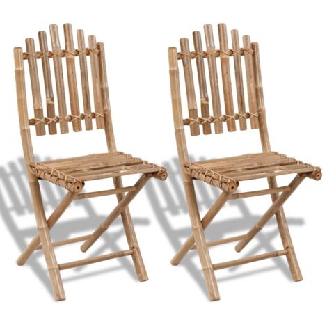 Klappstühle für den Garten Set mit 2 Bambus