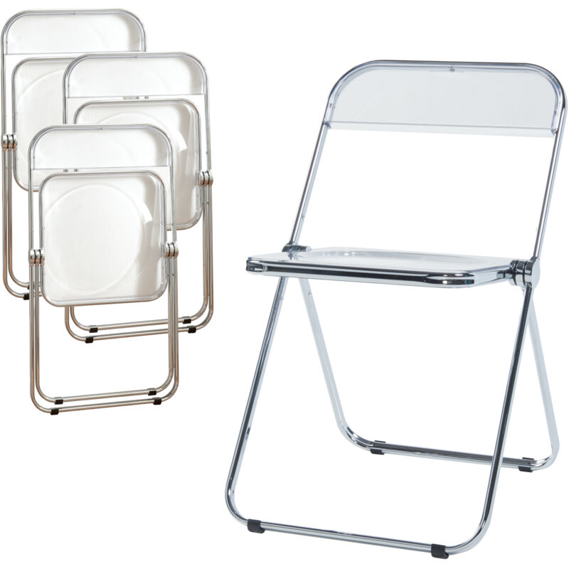 [en.casa] - Klappstuhl Pornainen 4er Set Transparent