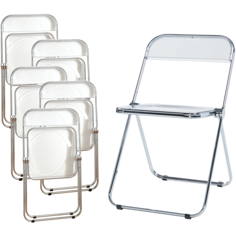 [en.casa] - Klappstuhl Pornainen 6er Set Transparent