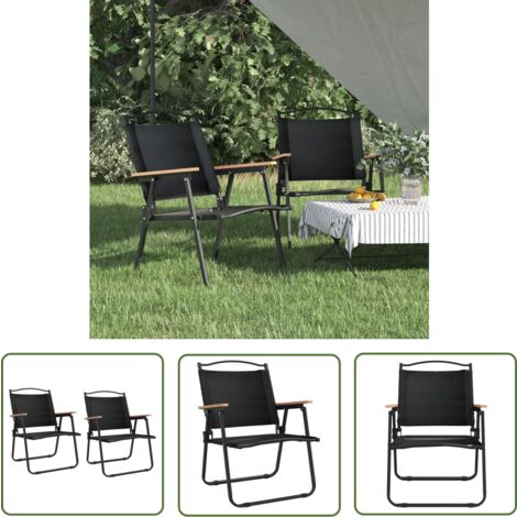 Klappstuhl - vidaXL Campingstühle 2 Stk. Schwarz 54x55x78 cm Oxford-Gewebe - Strandstuhl
