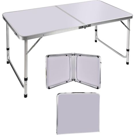 Klapptisch Picknicktisch 120 cm, Aluminiumrahmen und verstellbare Höhe