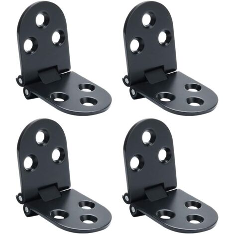 Klapptischscharniere, Klappverbinder, Edelstahl-Möbelbeschlag, 180-Grad-Klappung, 2 mm Dicke, Edelstahl-Chrom-Finish, 4 Stück, Schwarz