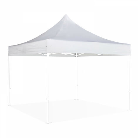 Klappzeltdach in 3 x 4,5 m, 40 mm, Weiss - Weiss