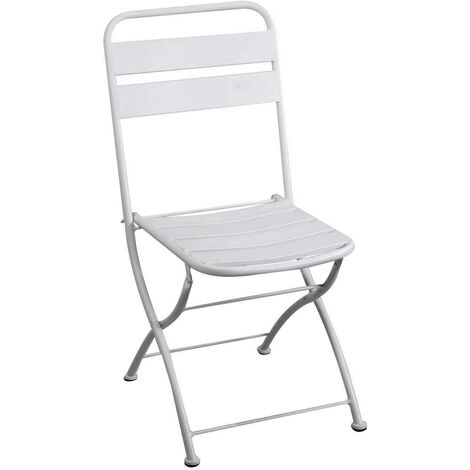 Klapstuhl Weiß 42x50 cm h 85 cm aus Metall mod. Rovigo