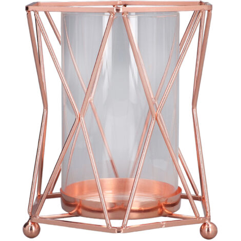 Klare Glasvase mit schmiedeeisernem Ständer für Hydrokulturpflanzen, ideal fürs Wohnzimmer