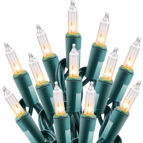 Klare Lichter, 100 Stück, 7,6 m, Mini-Glühbirnen für den Innenbereich, Weihnachtsbaum, Girlande, Geburtstag, Hochzeit, Festival, Dekoration, grüner Draht