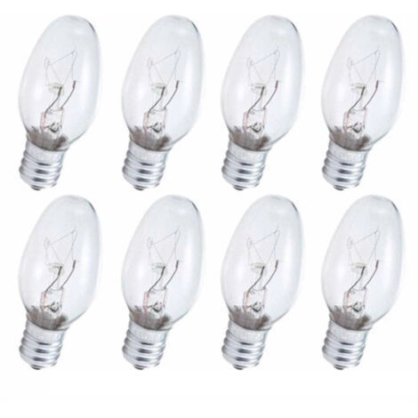 Klare Nachtlichtbirne, 7 Watt Kerzenfassung, 120 Volt.