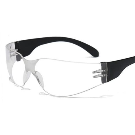 Klare, rahmenlose Schutzbrille – UV-Schutz, beschlagfrei und kratzfest – 1 Stück – Schutzbrille, klares, beschlagfreies Polycarbonat, kratzfest, UV-400-Schutz