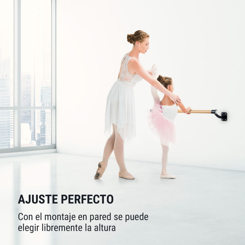 

Barre Mur Barra de ballet 110 cm Larguero 38 mm Ø Montaje en pared Negro