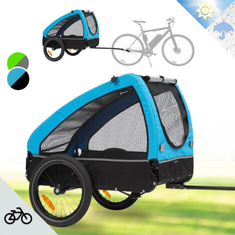 klarfit Husky Fahrrad-Hundeanhänger ca. 250L 600D Oxford Canvas blau