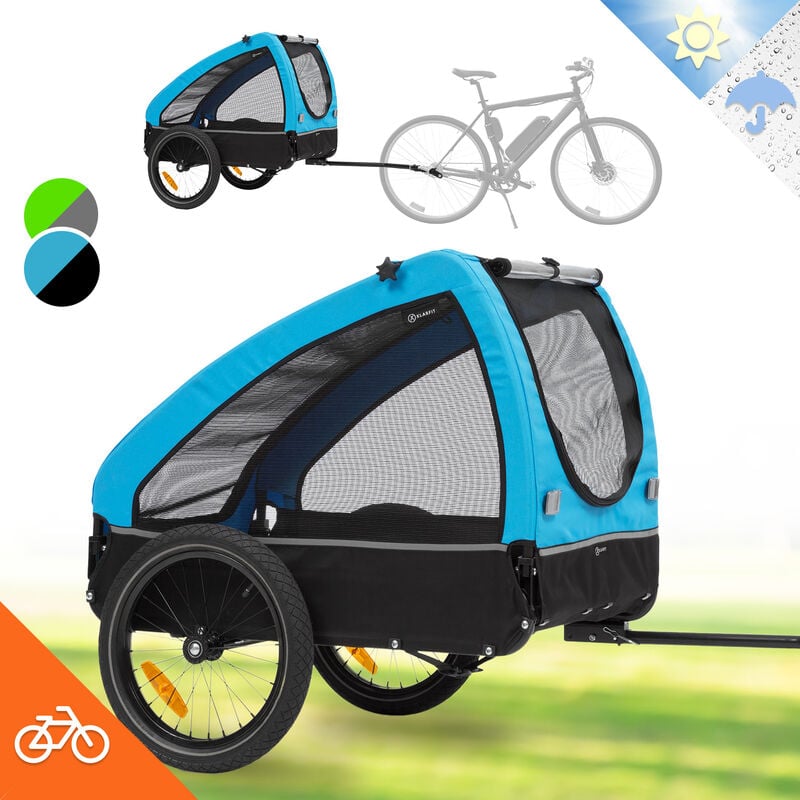 

Husky remolque de bicicleta para perros 250 l aprox. lona 600D Oxford azul