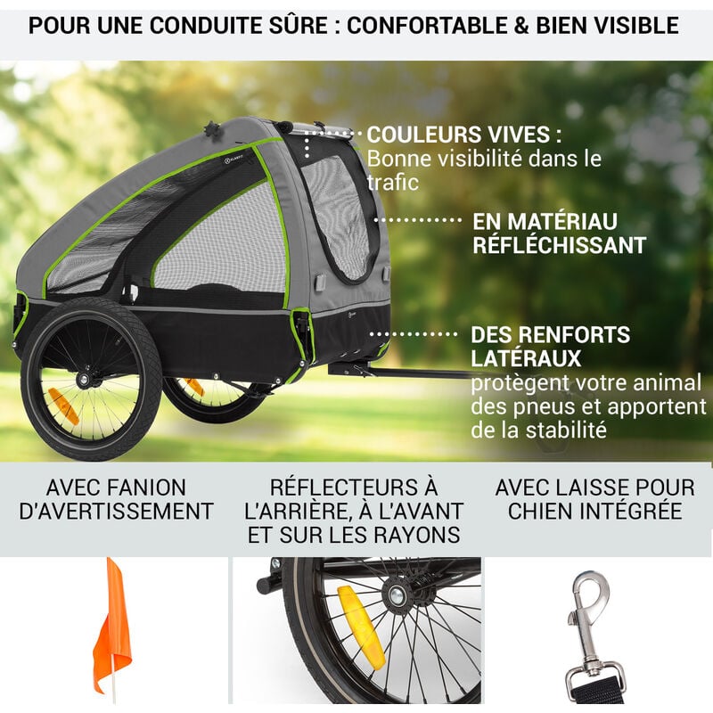 env mat/ériel : 600D Oxford Canvas 240 litres de Volume remorque et Poussette pour Chien KLAR FIT Husky Vario 2-en-1 SmartSpace Concept Charge maximale : 40 kg