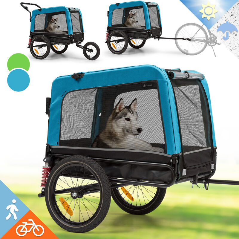 

Husky Vario 2 en 1 remolque de bicicleta para perros y carrito 240 l aprox. lona 600D Oxford azul