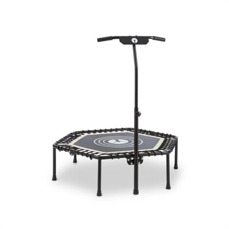 Klarfit Jumpanatic Trampoline fitness 44" Ø112cm barre de maintien pliable blanc