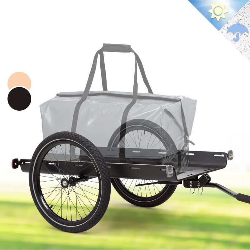 Remorque Velo Cargo, Charette Velo à 2 Roues, Remorque Vélo pour Bicyclette, Kit de Fixation pour Remorques en Acier avec Attelage et Support,