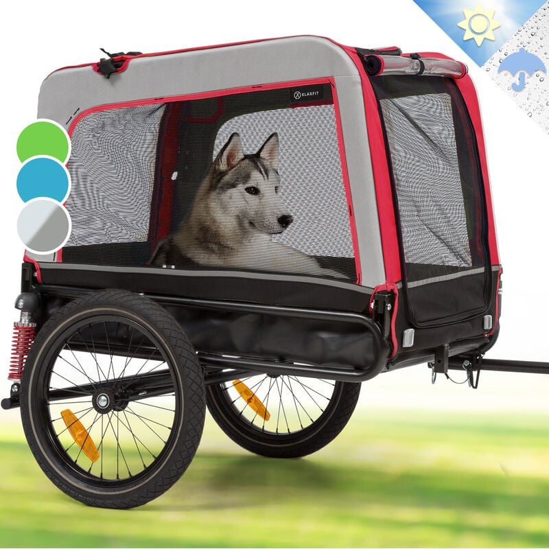 Remorque Velo pour Chien avec Poussette Chien 2 en 1, Chariot Transport Chiens, Remorque Velo Cargo, Laisse de Sécurité, Remorque Vélo Chiens