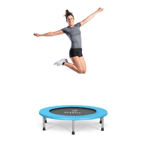 Klarfit Rocketbaby Trampoline Ø 96 cm charge 100 kg revêtement pulvérisé bleu